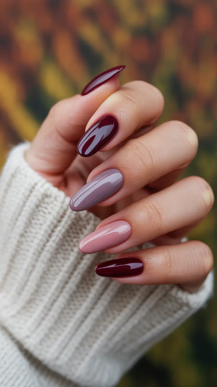 21 модный осенний маникюр в стиле «миндаль» для стильного сезонного маникюра