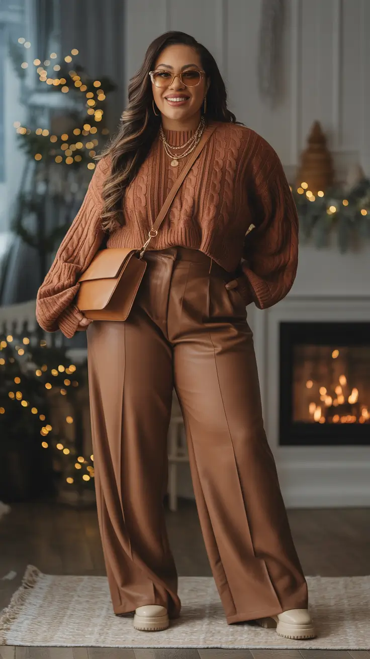 25 идей зимних нарядов для полных женщин в шикарном и уютном стиле