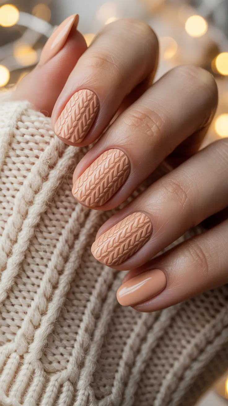 24 зимних варианта маникюра: идеи уютного текстурного маникюра для холодного времени года