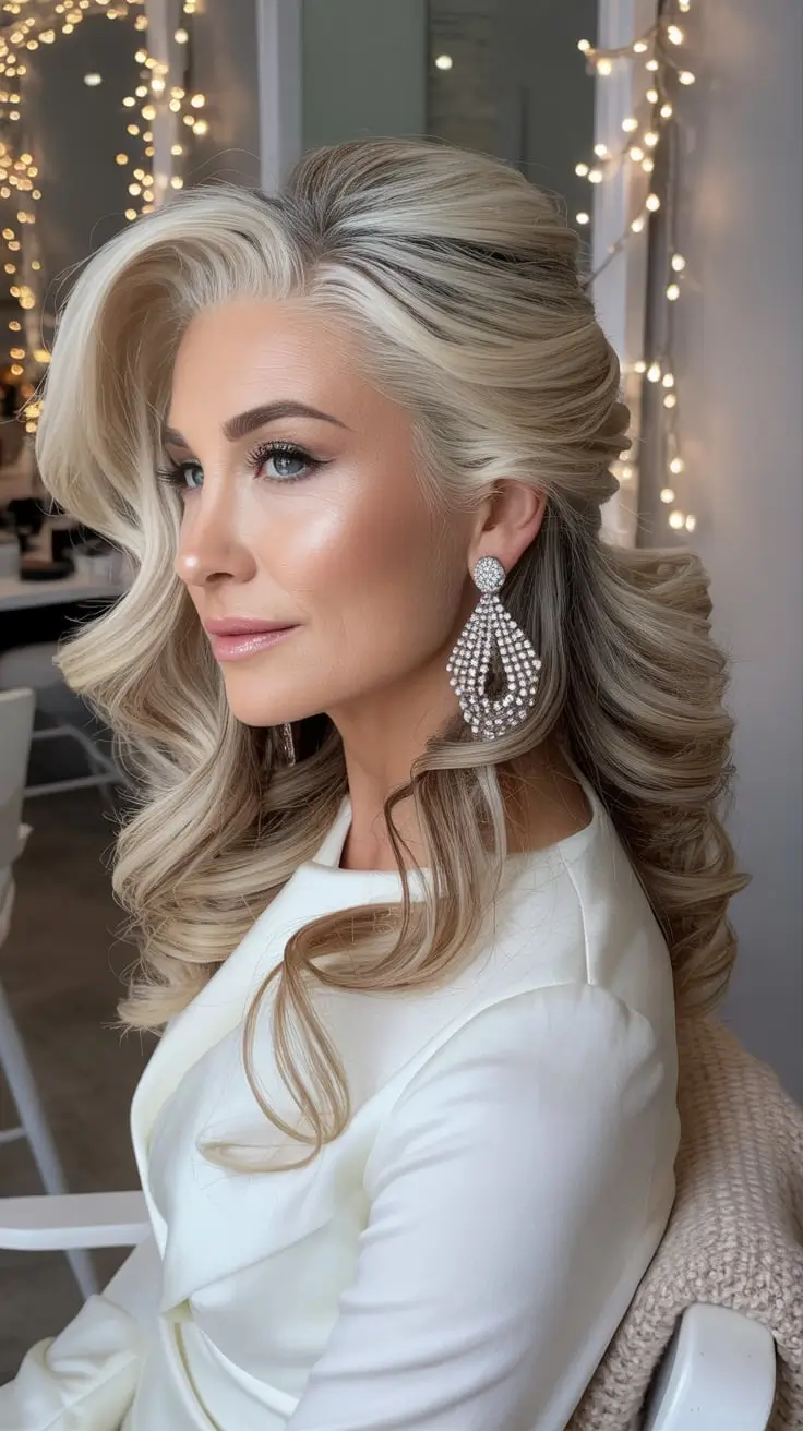 25 зимних причёсок и цветов волос для женщин старше 50