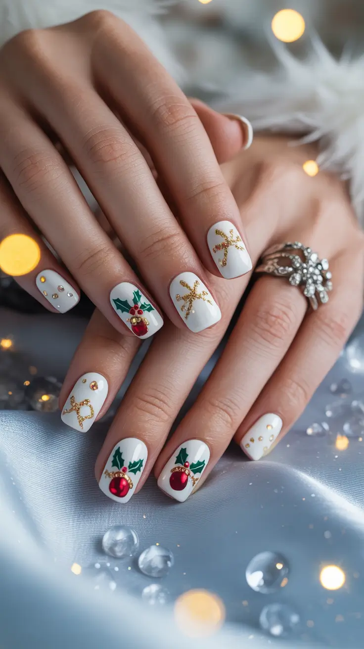 Элегантно в холода: 24 коротких зимних дизайна и цвета для маникюра Элегантно в холода: 24 коротких зимних дизайна и цвета для маникюра