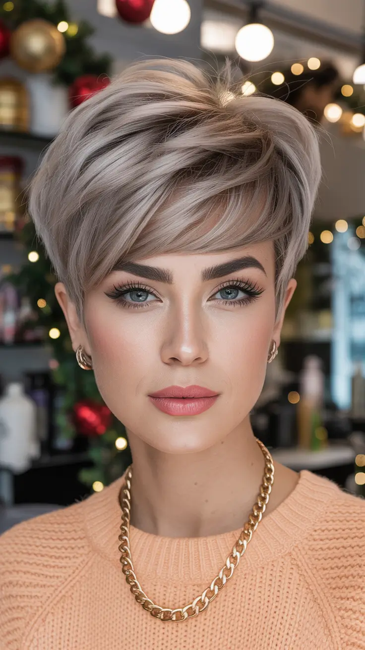 25 идей зимних стрижек пикси для стильных коротких причёсок