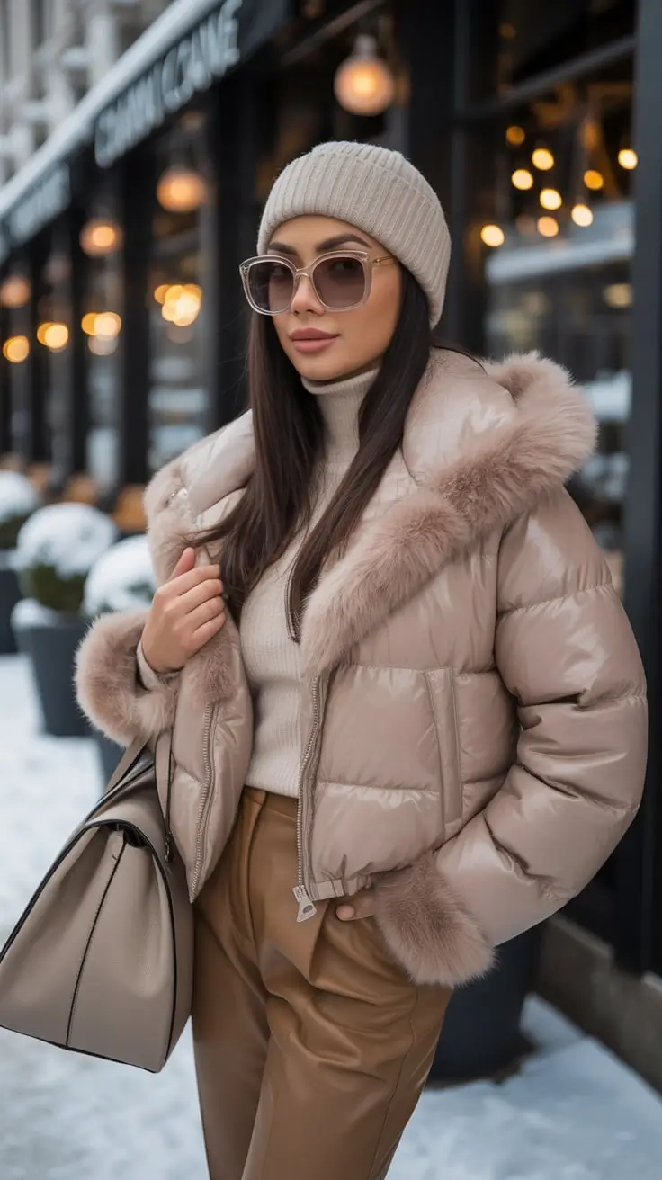 25 идей, как носить пуховик зимой: от уличного стиля до уютного шика