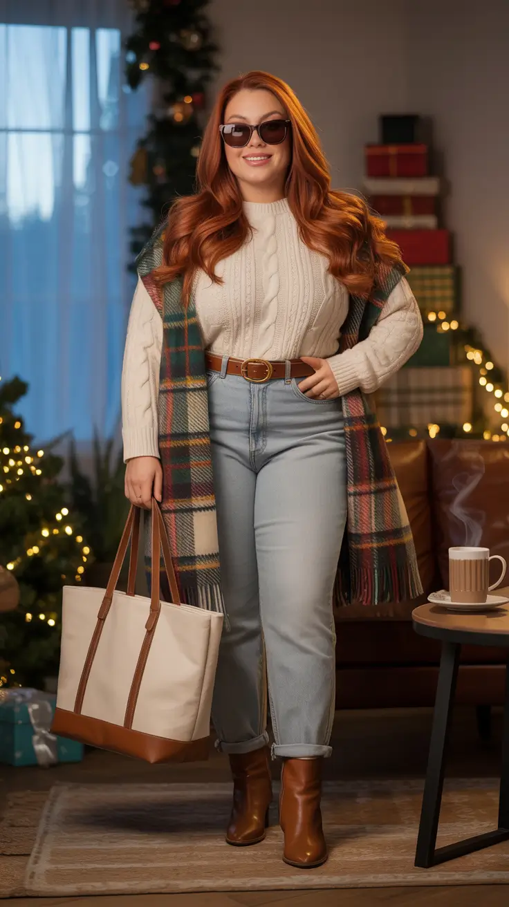 25 идей зимних нарядов для полных женщин в шикарном и уютном стиле