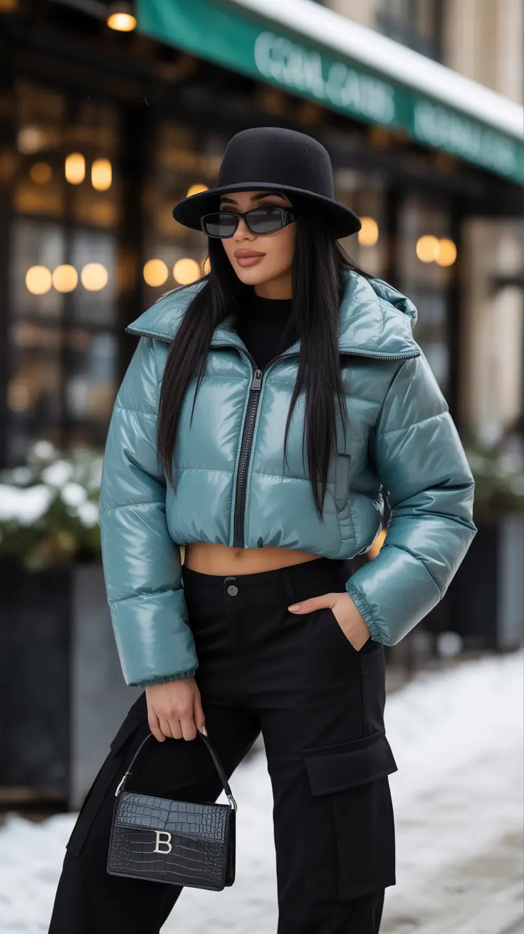 25 идей, как носить пуховик зимой: от уличного стиля до уютного шика