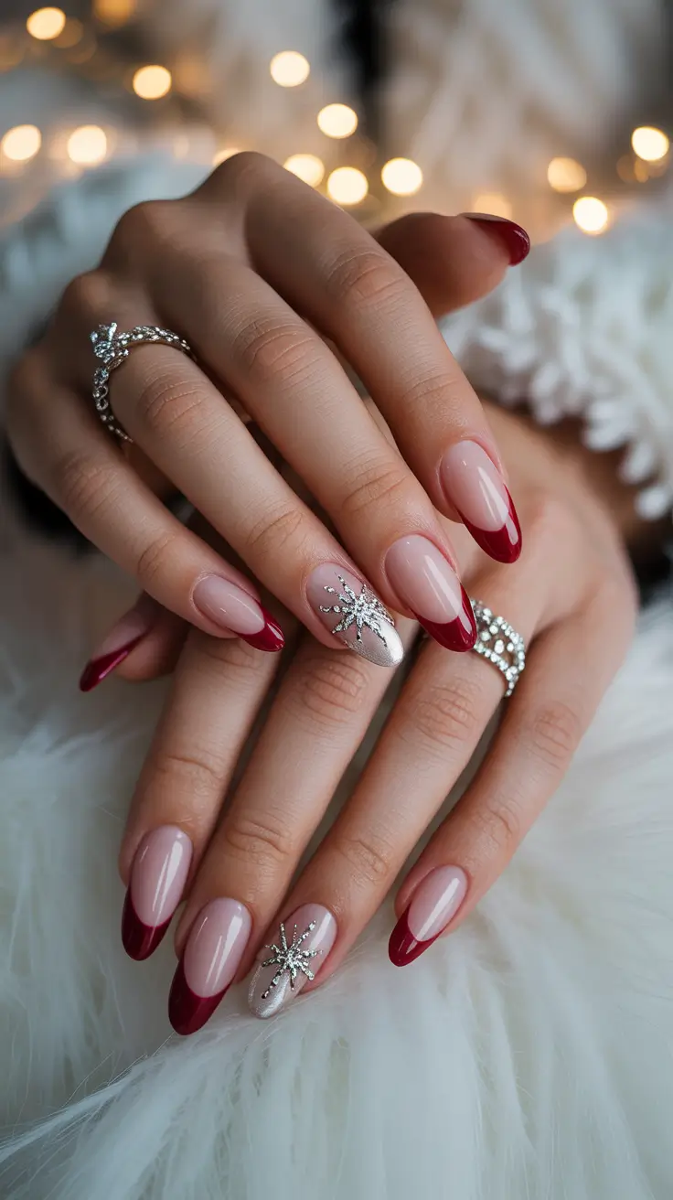 25 идей зимнего французского маникюра: стильный, современный маникюр в морозных тонах