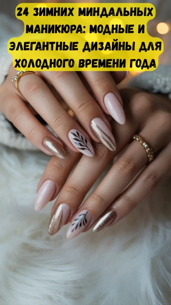 24 зимних миндальных маникюра: модные и элегантные дизайны для холодного времени года