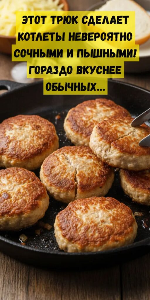 Этот трюк сделает котлеты невероятно сочными и пышными! Гораздо вкуснее обычных&hellip;