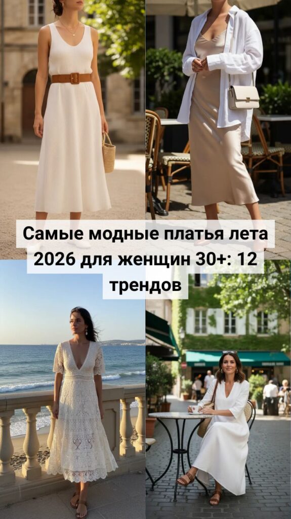 Самые модные платья лета 2026 для женщин 30+: 12 трендов, которые выглядят дорого и современно