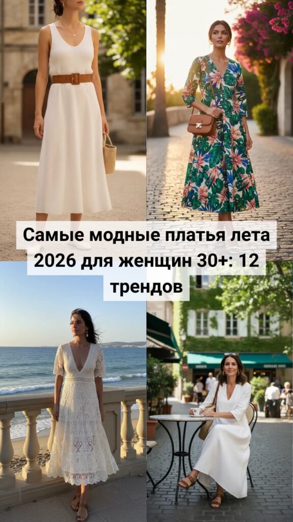 Самые модные платья лета 2026 для женщин 30+: 12 трендов, которые выглядят дорого и современно