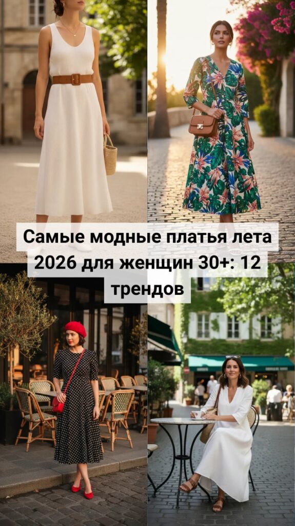 Самые модные платья лета 2026 для женщин 30+: 12 трендов, которые выглядят дорого и современно