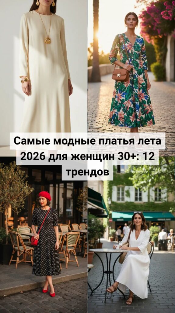 Самые модные платья лета 2026 для женщин 30+: 12 трендов, которые выглядят дорого и современно