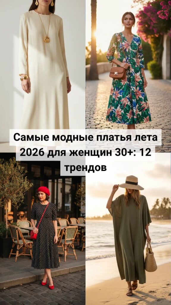 Самые модные платья лета 2026 для женщин 30+: 12 трендов, которые выглядят дорого и современно