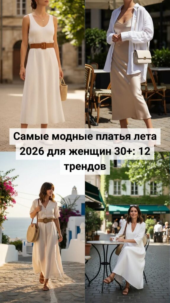 Самые модные платья лета 2026 для женщин 30+: 12 трендов, которые выглядят дорого и современно