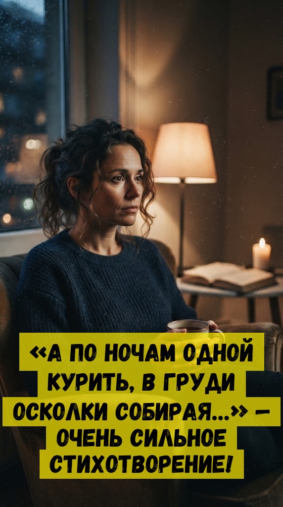 &laquo;А по ночам одной курить, в груди осколки собирая&hellip;&raquo; &mdash; очень сильное стихотворение!