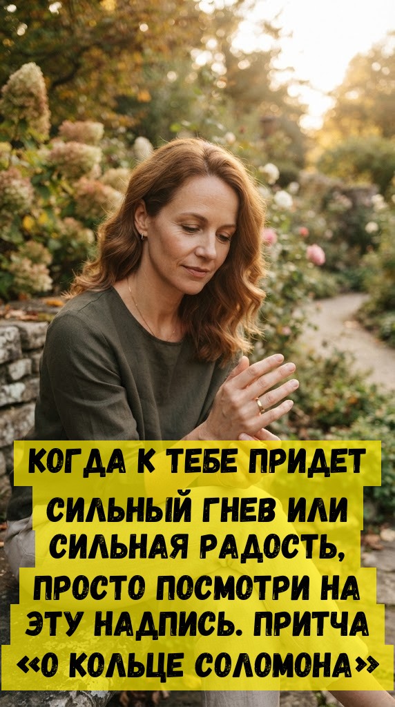 Когда к тебе придет сильный гнев или сильная радость, просто посмотри на эту надпись. Притча &laquo;О кольце Соломона&raquo;