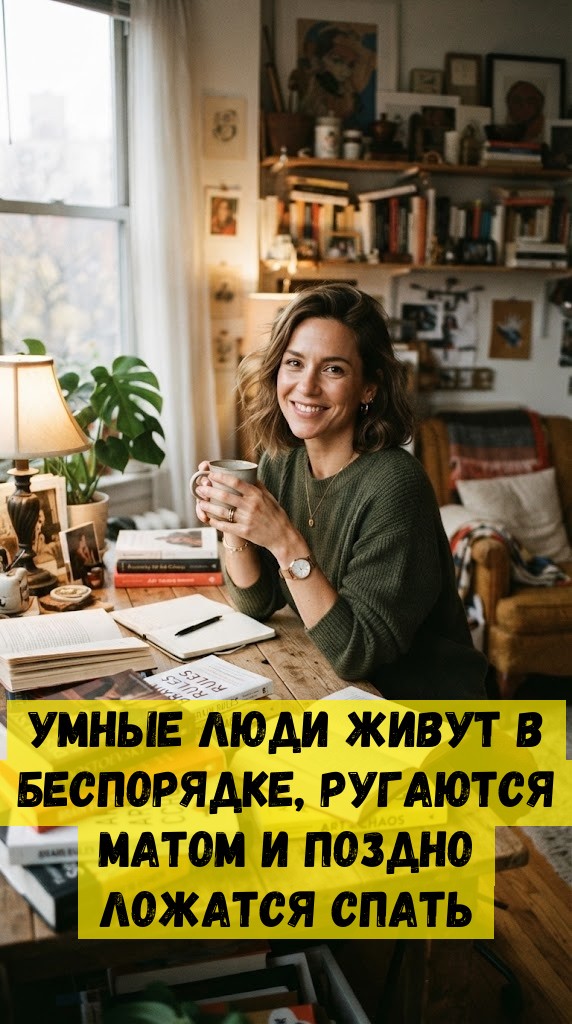 Умные люди живут в беспорядке, ругаются матом и поздно ложатся спать