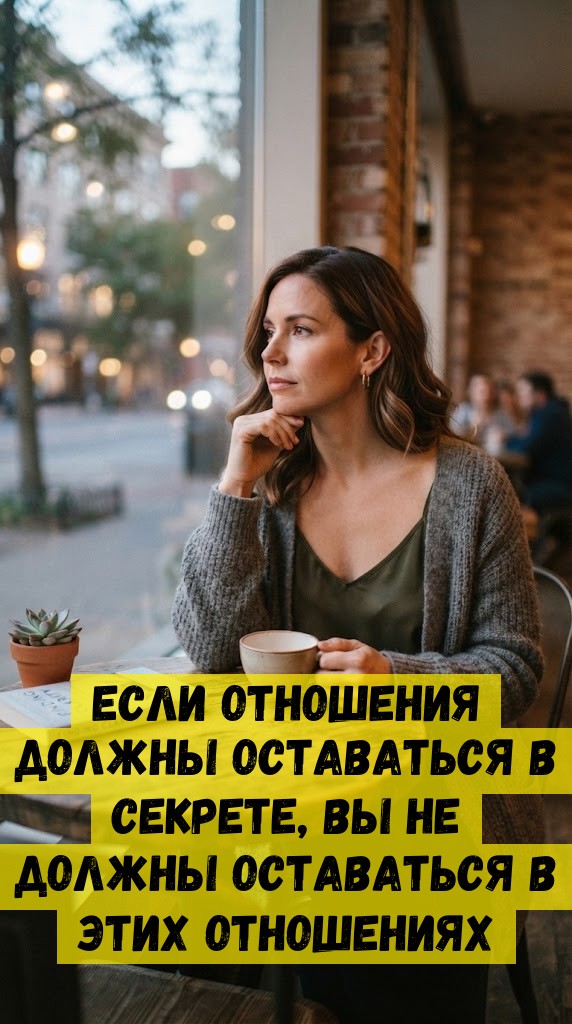 ЕСЛИ ОТНОШЕНИЯ ДОЛЖНЫ ОСТАВАТЬСЯ В СЕКРЕТЕ, ВЫ НЕ ДОЛЖНЫ ОСТАВАТЬСЯ В ЭТИХ ОТНОШЕНИЯХ