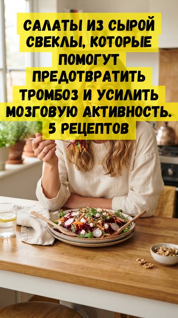 Салаты из сырой свеклы, которые помогут предотвратить тромбоз и усилить мозговую активность. 5 рецептов