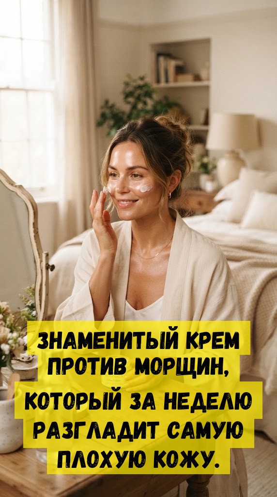 Знаменитый крем против морщин, который за неделю разгладит самую плохую кожу.