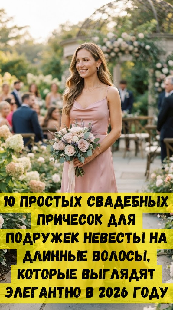 10 простых свадебных причесок для подружек невесты на длинные волосы, которые выглядят элегантно в 2026 году