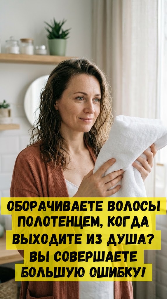 Оборачиваете волосы полотенцем, когда выходите из душа? Вы совершаете большую ошибку!