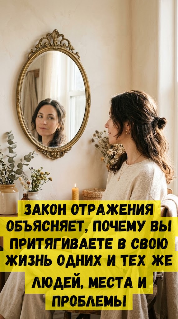 Закон отражения объясняет, почему вы притягиваете в свою жизнь одних и тех же людей, места и проблемы